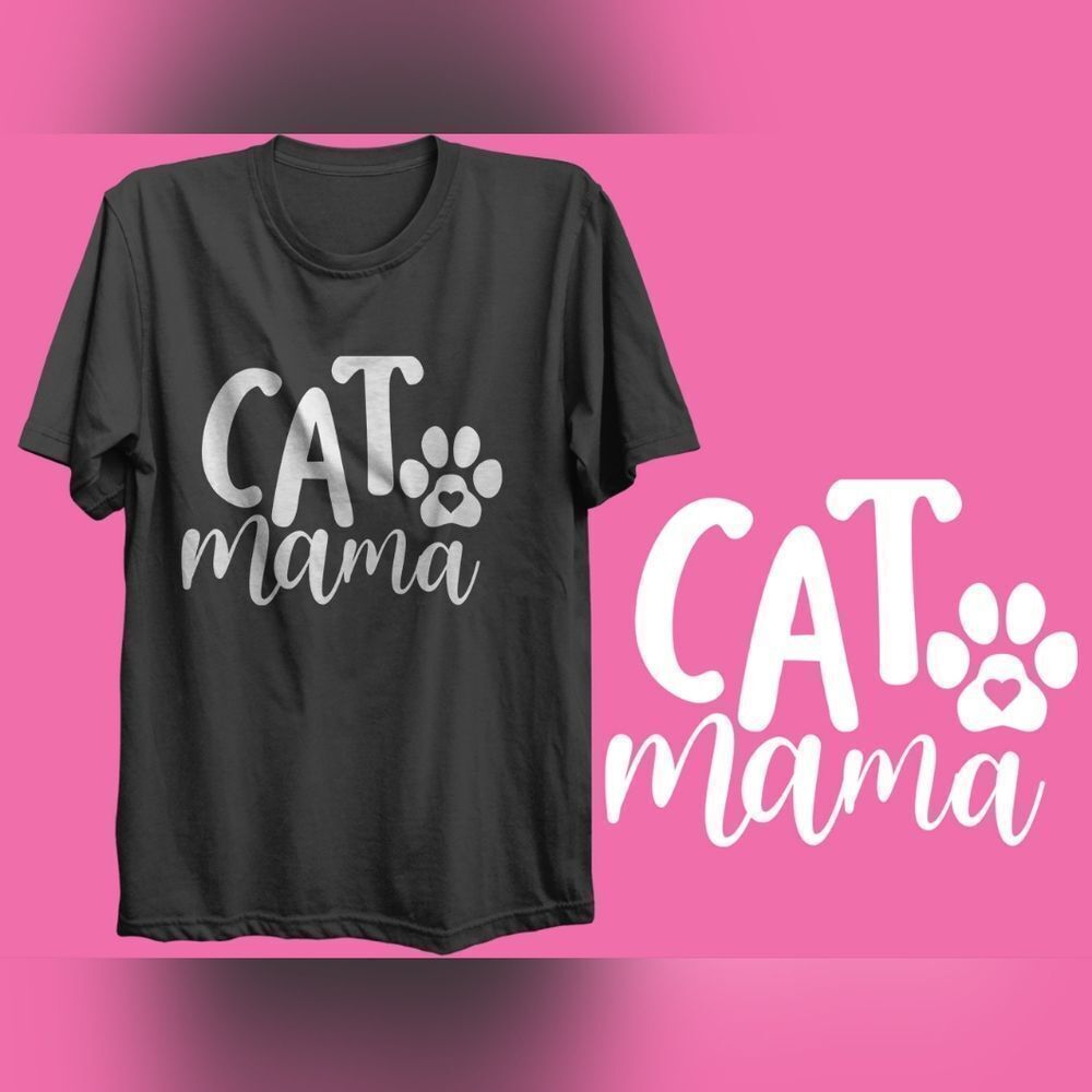 New Cat Mama TShirt Women Lady Fun Small - 2XL Printed Shirt Short Sleeve